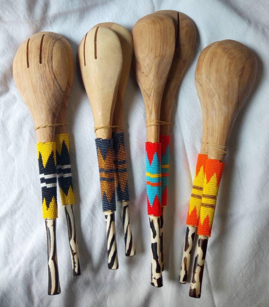 ON SALE: Wooden Server,wooden utensils, wooden spoon,wood spoon and fork ,gift idea,salad server,olive wood server.