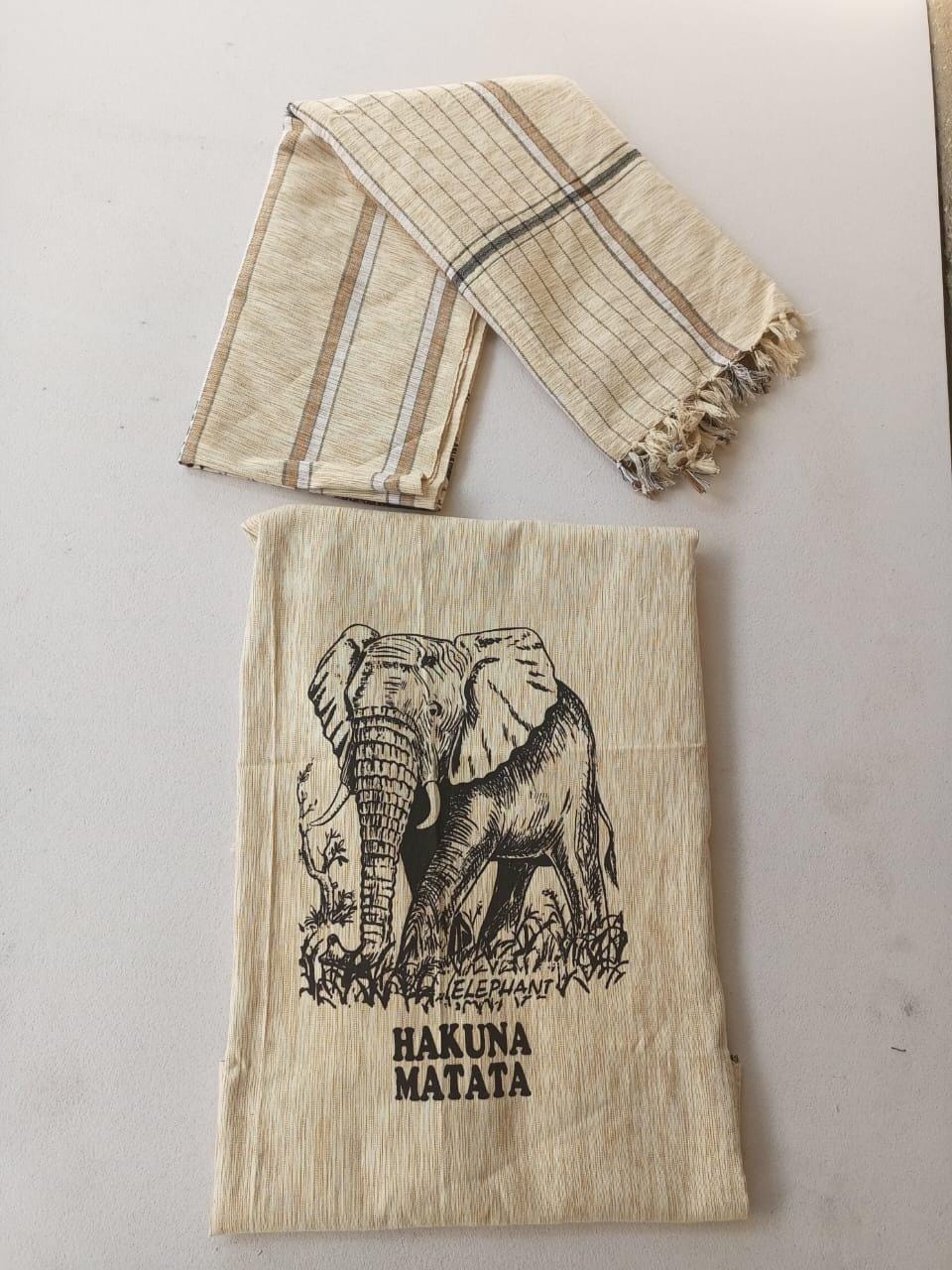 Hakuna Matata Authentic Kenyan Kikoy, Handwoven Wraps - Scarves & Beachwear, African Sarong, Beach Cover Up