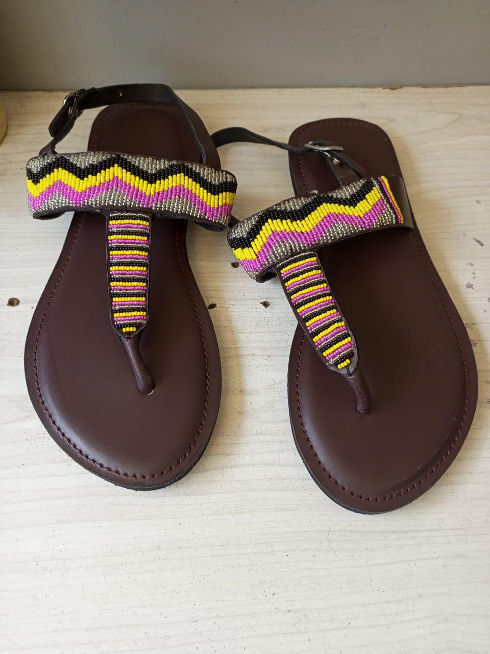 CUSTOMIZED African beaded sandals, summer sandals, Christmas gift for her,mom gift,beach sandals, leather sandals,