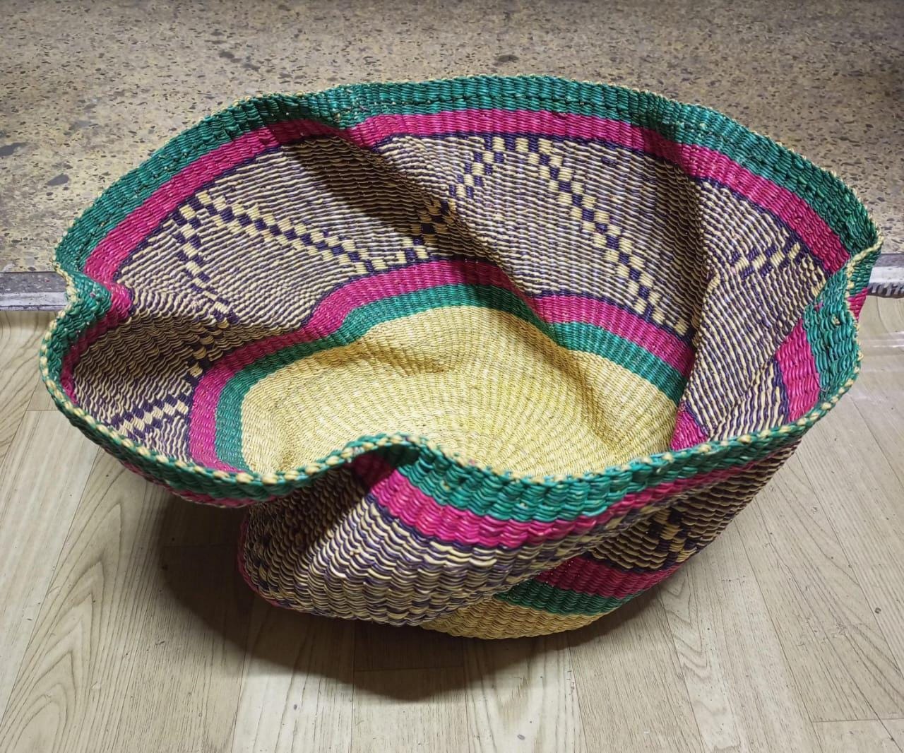 ON SALE:Home Decor, Art Basket, Wave Basket Decor Basket, Bolga Basket, organizer Basket, African Basket, Handmade Basket, Woven Basket
