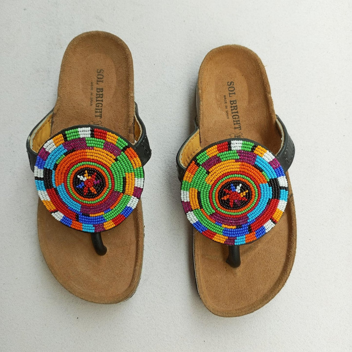Handmade African Beaded Sandals/Authentic Maasai-Style Leather Flip-Flops Women/Boho Beach Sandals/Comfortable Summer Sandal African Gifts