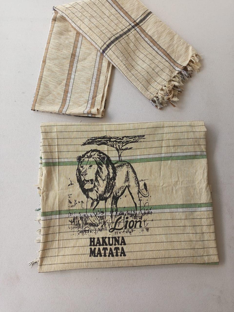 Hakuna Matata Authentic Kenyan Kikoy, Handwoven Wraps - Scarves & Beachwear, African Sarong, Beach Cover Up