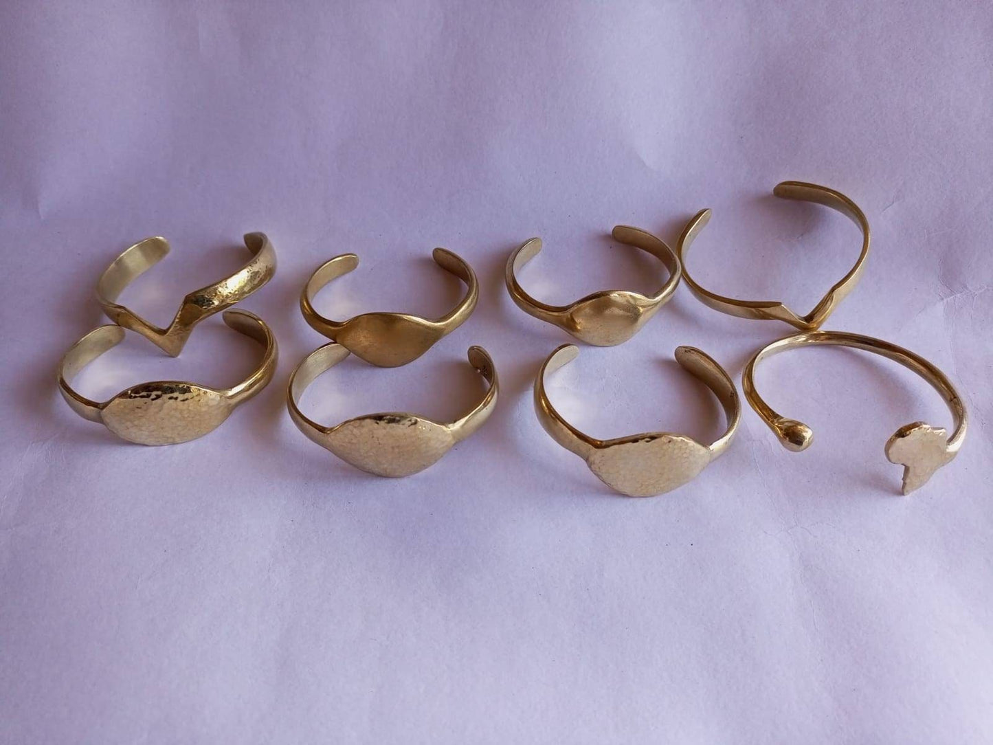 ON SALE: African brass bracelets, A set of 8 brass bracelets, African continent bracelet, Wholesale brass bangles, Christmas gift