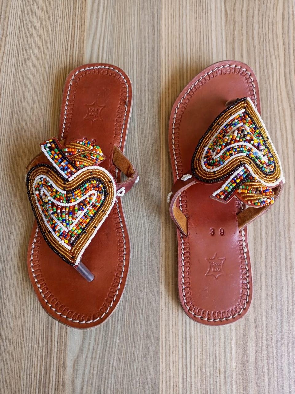 CUSTOMIZED African beaded sandals, summer sandals, Christmas gift for her,mom gift,beach sandals, leather sandals,