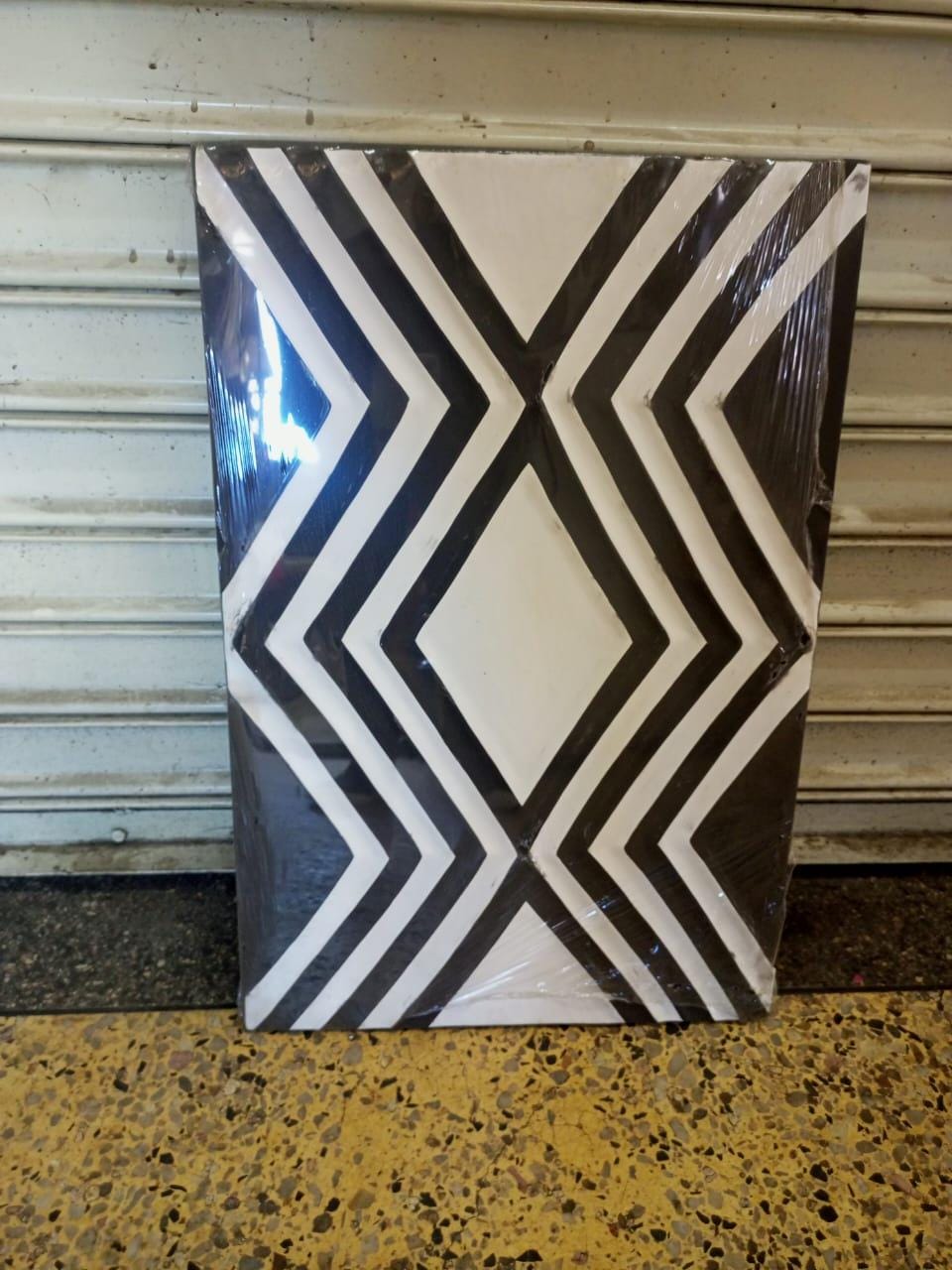 Handcrafted Rwandan Imigongo Painting | Unique African Wall Art on Wood | Cultural Home Decor