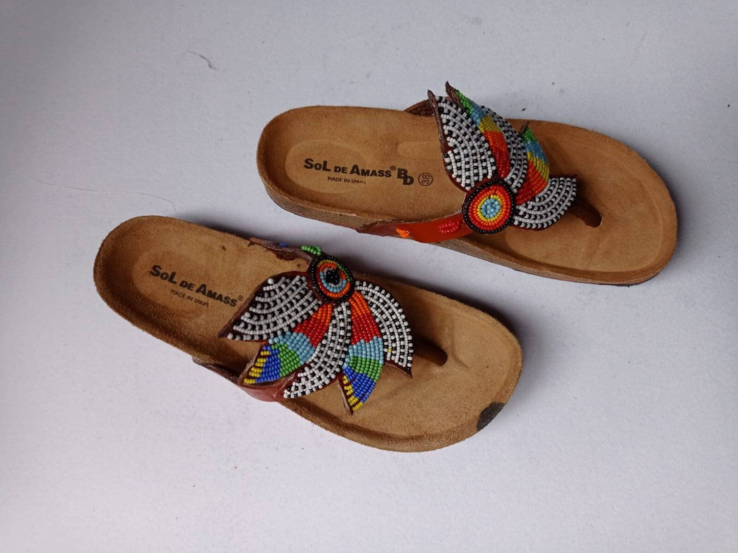 Handmade African Beaded Sandals/Authentic Maasai-Style Leather Flip-Flops Women/Boho Beach Sandals/Comfortable Summer Sandal African Gifts