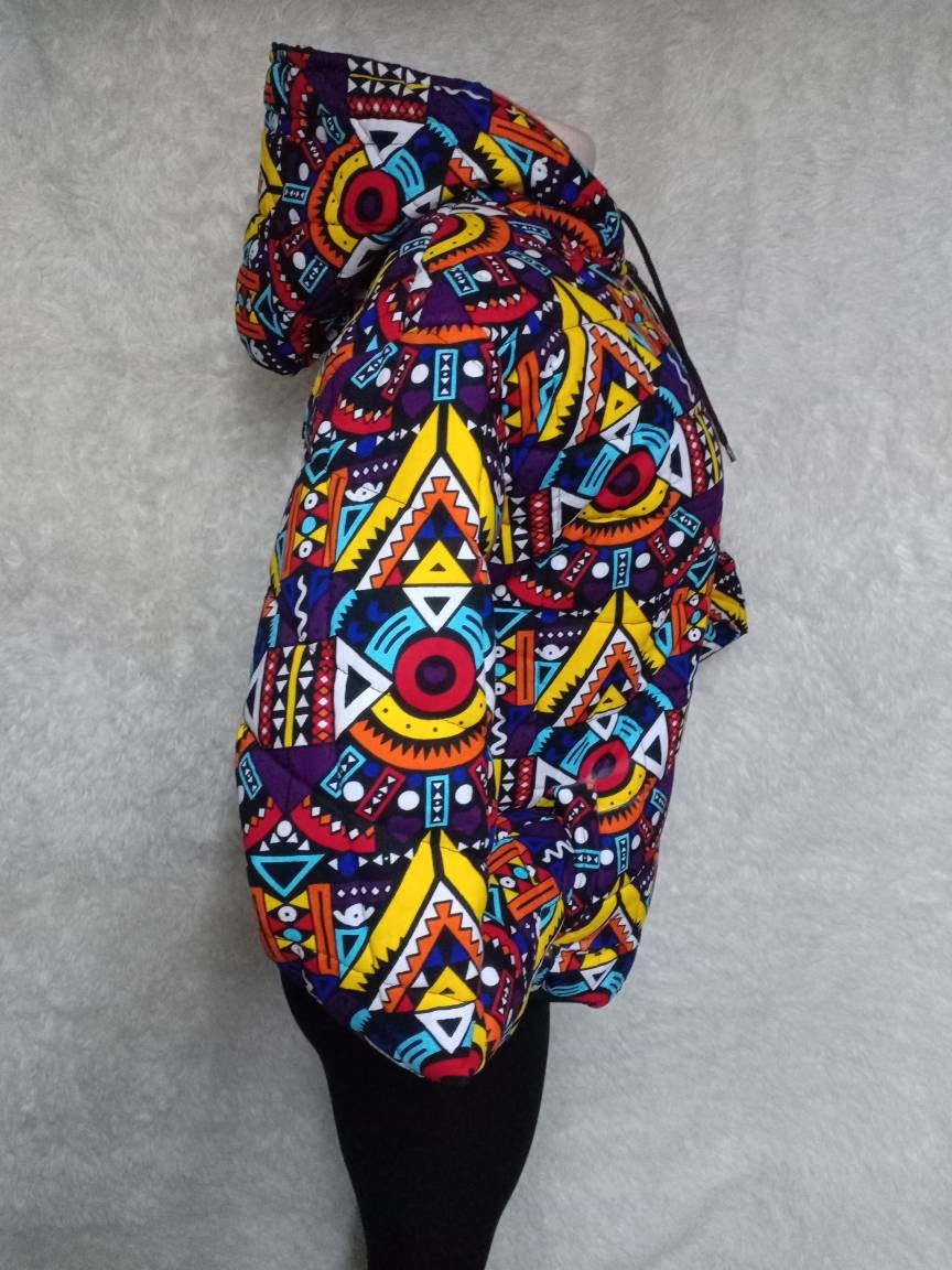 African unisex bomber jacket/Handmade Custom Winter Hood/Warm jacket /Custom Winter Hood/Personalized Winter hood/christmass gift