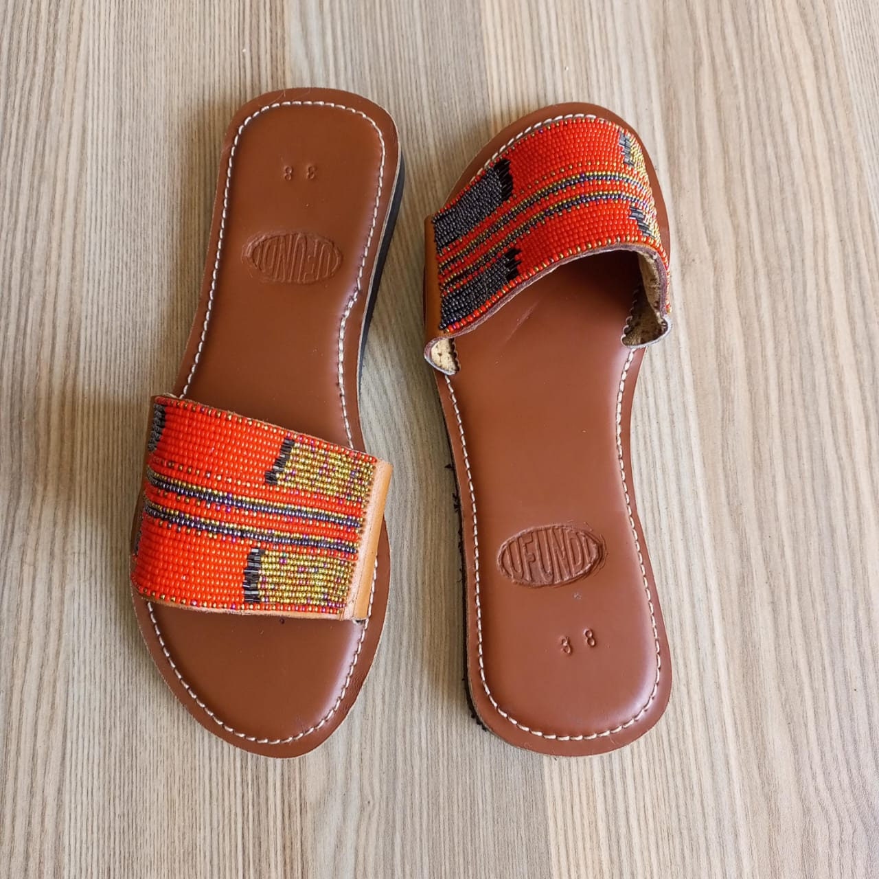 Handmade African Beaded Sandals/Authentic Maasai-Style Leather Flip-Flops Women/Boho Beach Sandals/Comfortable Summer Sandal African Gifts