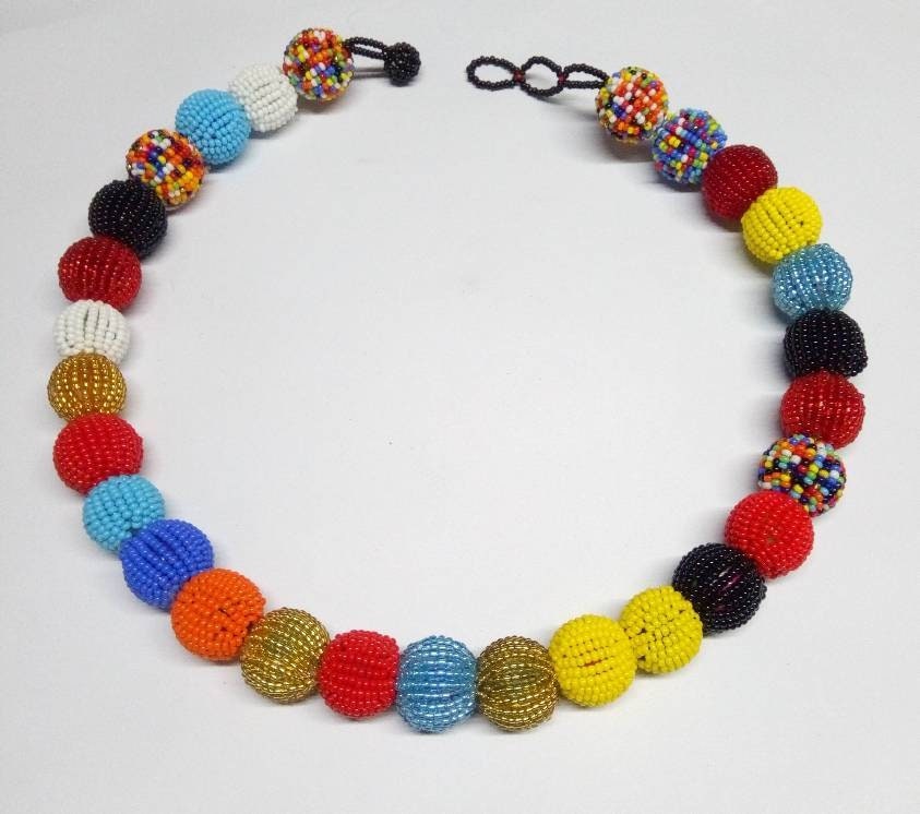 Boho Statement Jewelry/Colorful Seed Bead Necklace/Layered Necklace for Women/Gift for Her/Handmade Beaded Necklace/gift for women