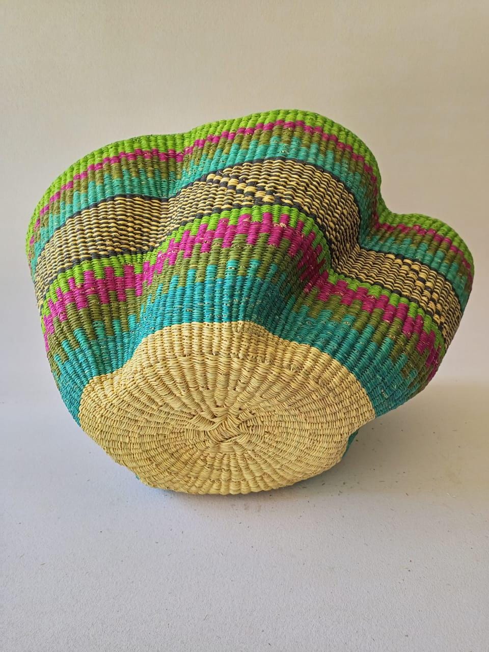 ON SALE:Home Decor, Art Basket, Wave Basket Decor Basket, Bolga Basket, organizer Basket, African Basket, Handmade Basket, Woven Basket