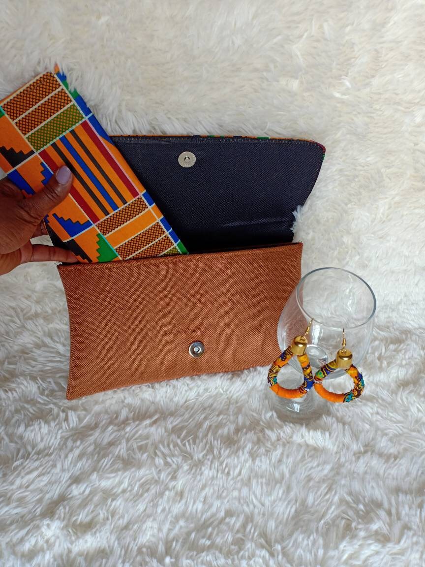 African purses with a matching wallet and earrings,African print bag,African purses, women purses christmass gift for her, birthday gift.