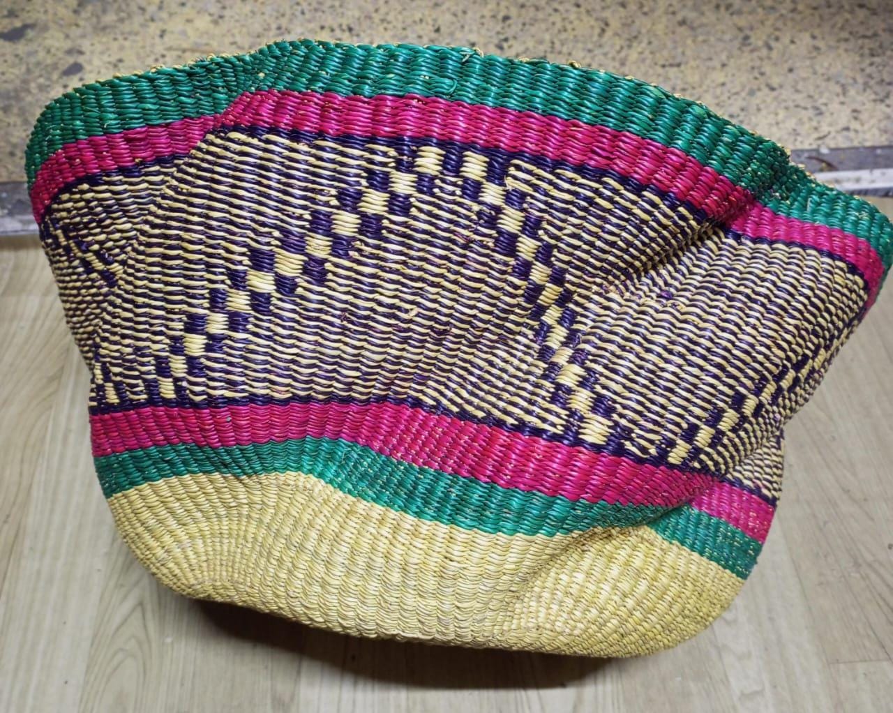 ON SALE:Home Decor, Art Basket, Wave Basket Decor Basket, Bolga Basket, organizer Basket, African Basket, Handmade Basket, Woven Basket