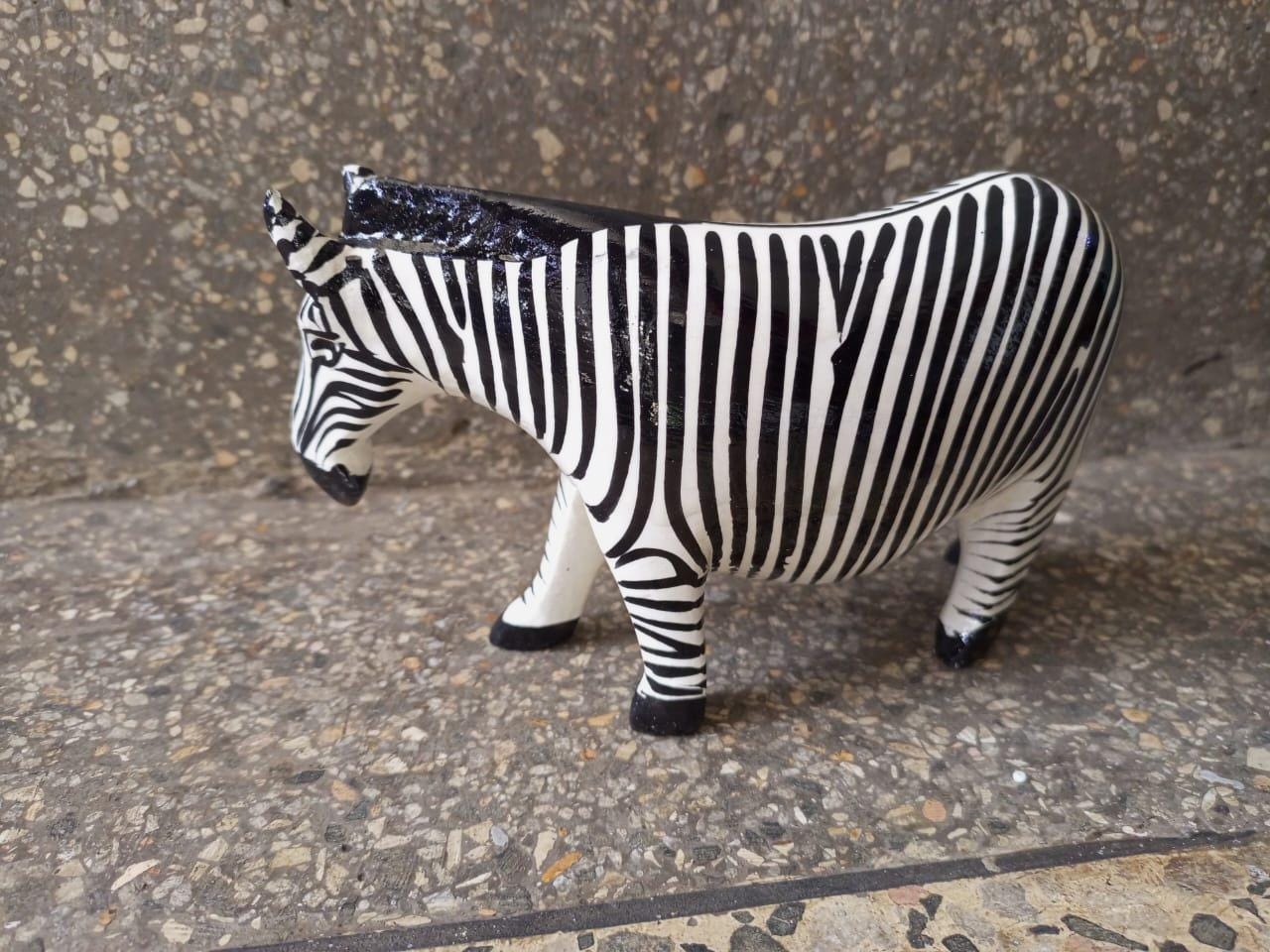 African Handcrafted Zebra Wood Carving/Unique African Wildlife Art for Home Décor/Bookshelf Decor, Animal Figurines/Home Decor/Safari Décor