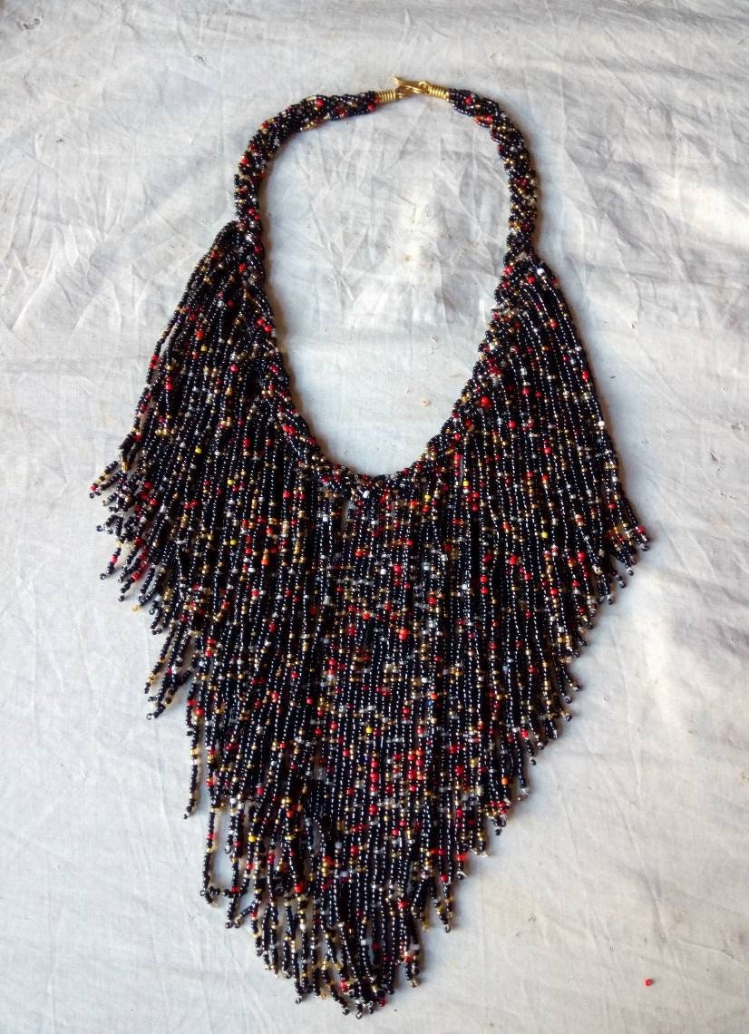 Boho Statement Jewelry/Colorful Seed Bead Necklace/Layered Necklace for Women/Gift for Her/Handmade Beaded Necklace/gift for women