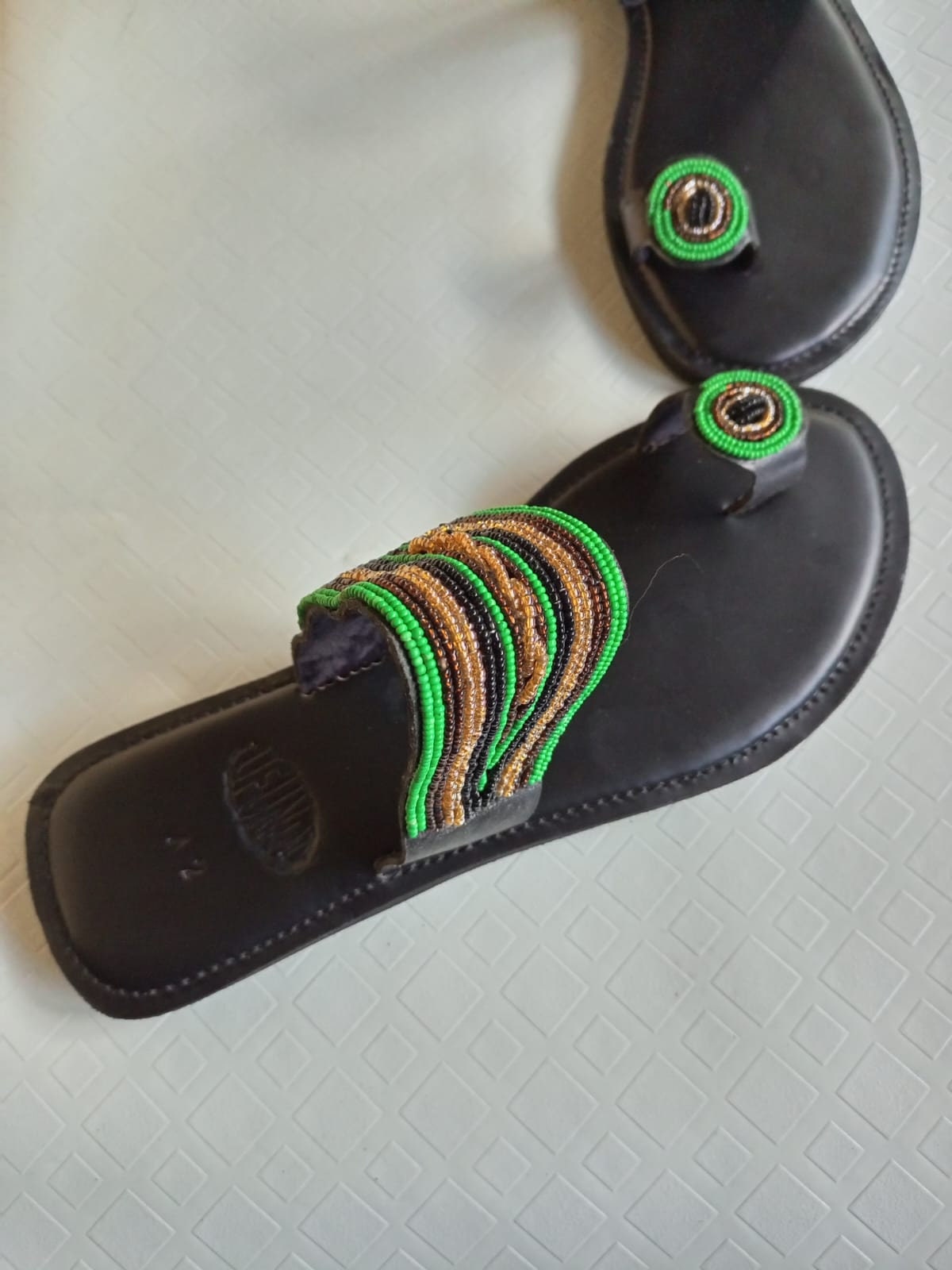 Handmade African Beaded Sandals/Authentic Maasai-Style Leather Flip-Flops Women/Boho Beach Sandals/Comfortable Summer Sandal African Gifts
