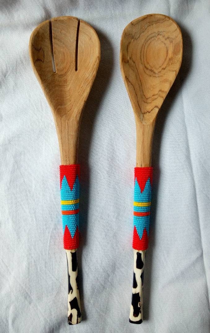 ON SALE: Wooden Server,wooden utensils, wooden spoon,wood spoon and fork ,gift idea,salad server,olive wood server.