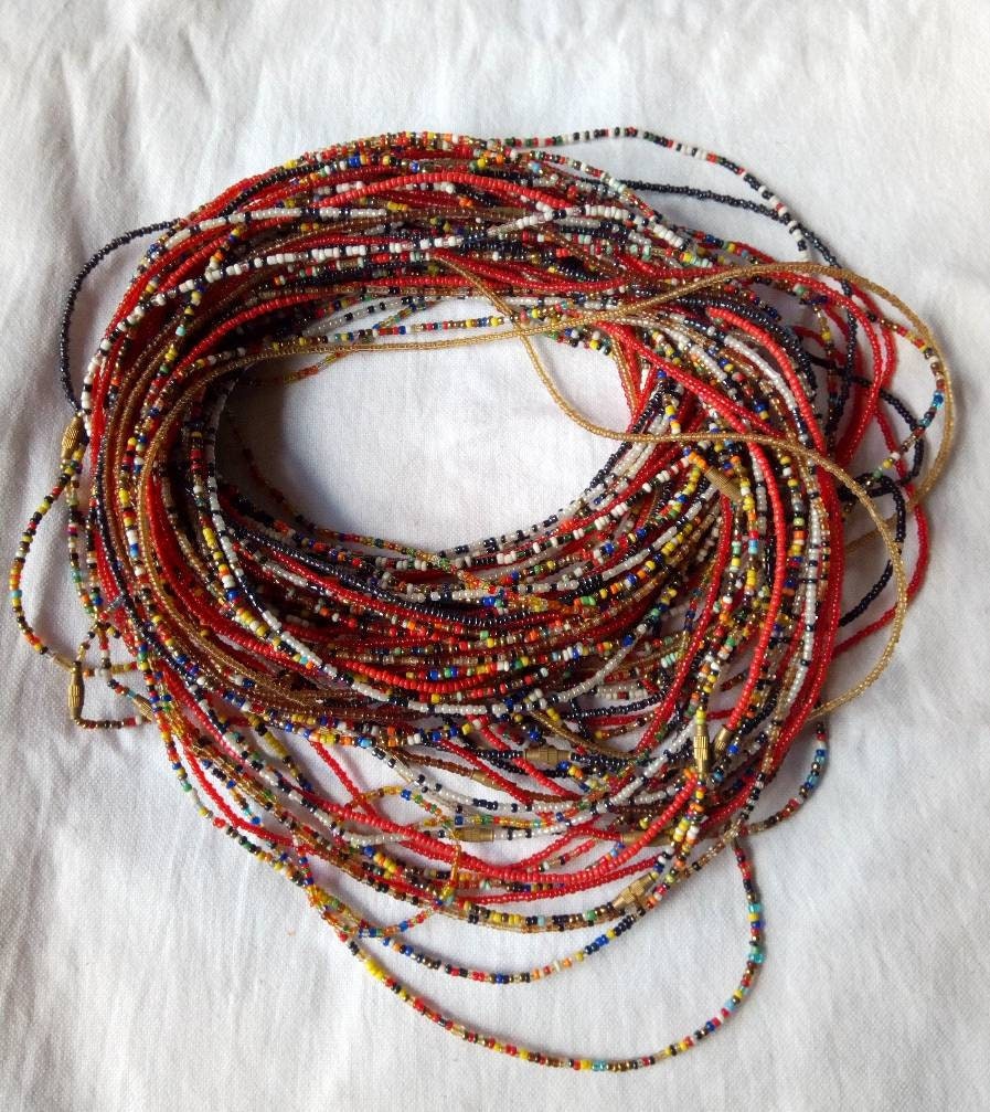 Handmade Waist Beads for Women/African Beaded Body Jewelry/Boho Style, Weight Loss, Belly Chain, Custom Size