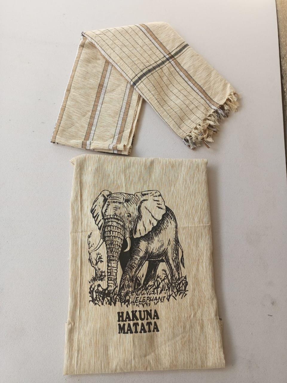 Hakuna Matata Authentic Kenyan Kikoy, Handwoven Wraps - Scarves & Beachwear, African Sarong, Beach Cover Up