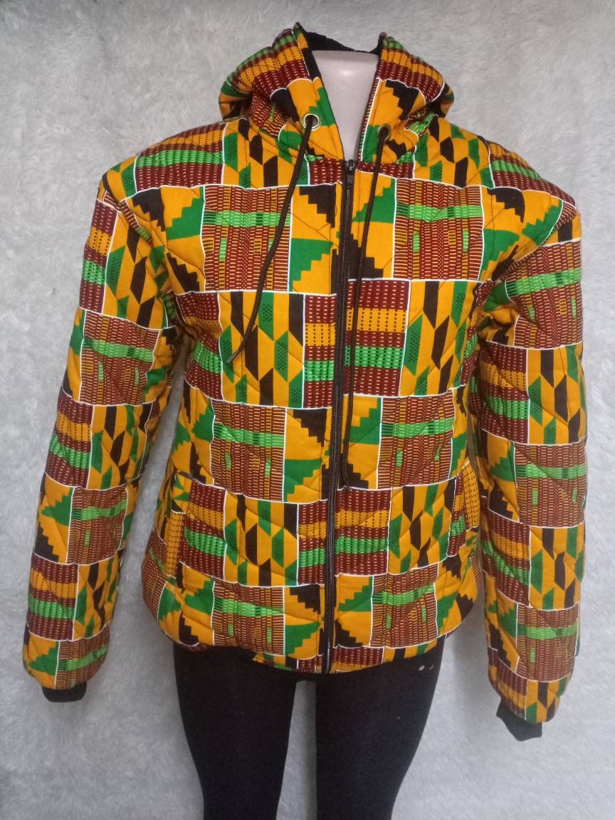 African unisex bomber jacket/Handmade Custom Winter Hood/Cozy, Warm Cold Weather jacket/ Custom Winter Hood jacket/Personalized Winter gift