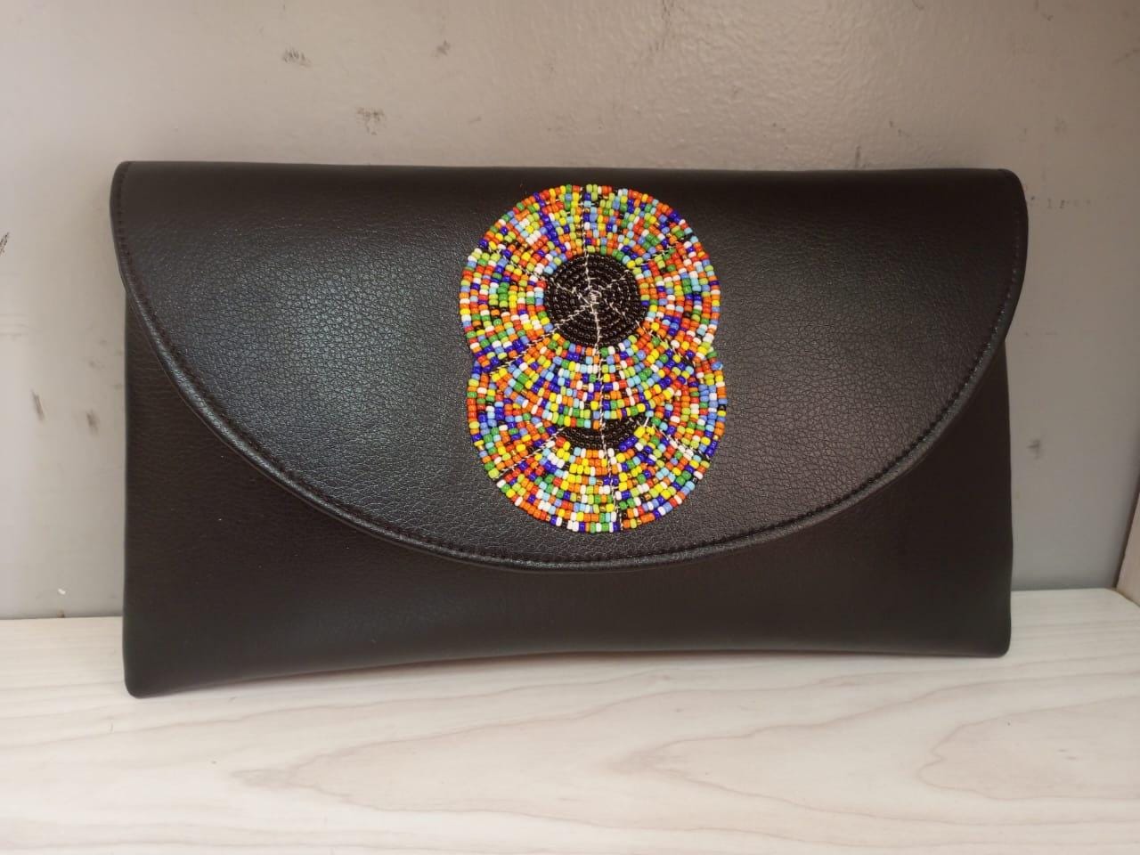 Black leather African purses, bags,African bag, women purses , gift for her, christmas gift for loved ones,clutch bags, mother's day gifts