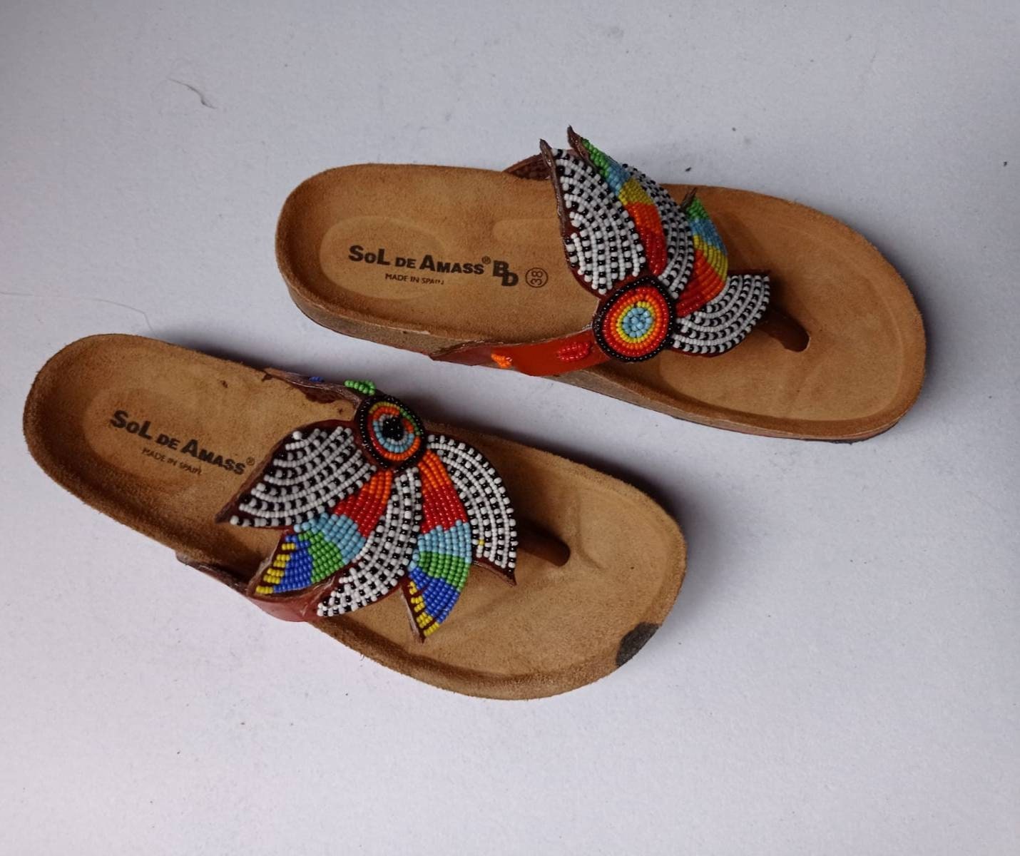 Handmade African Beaded Sandals/Authentic Maasai-Style Leather Flip-Flops Women/Boho Beach Sandals/Comfortable Summer Sandal African Gifts