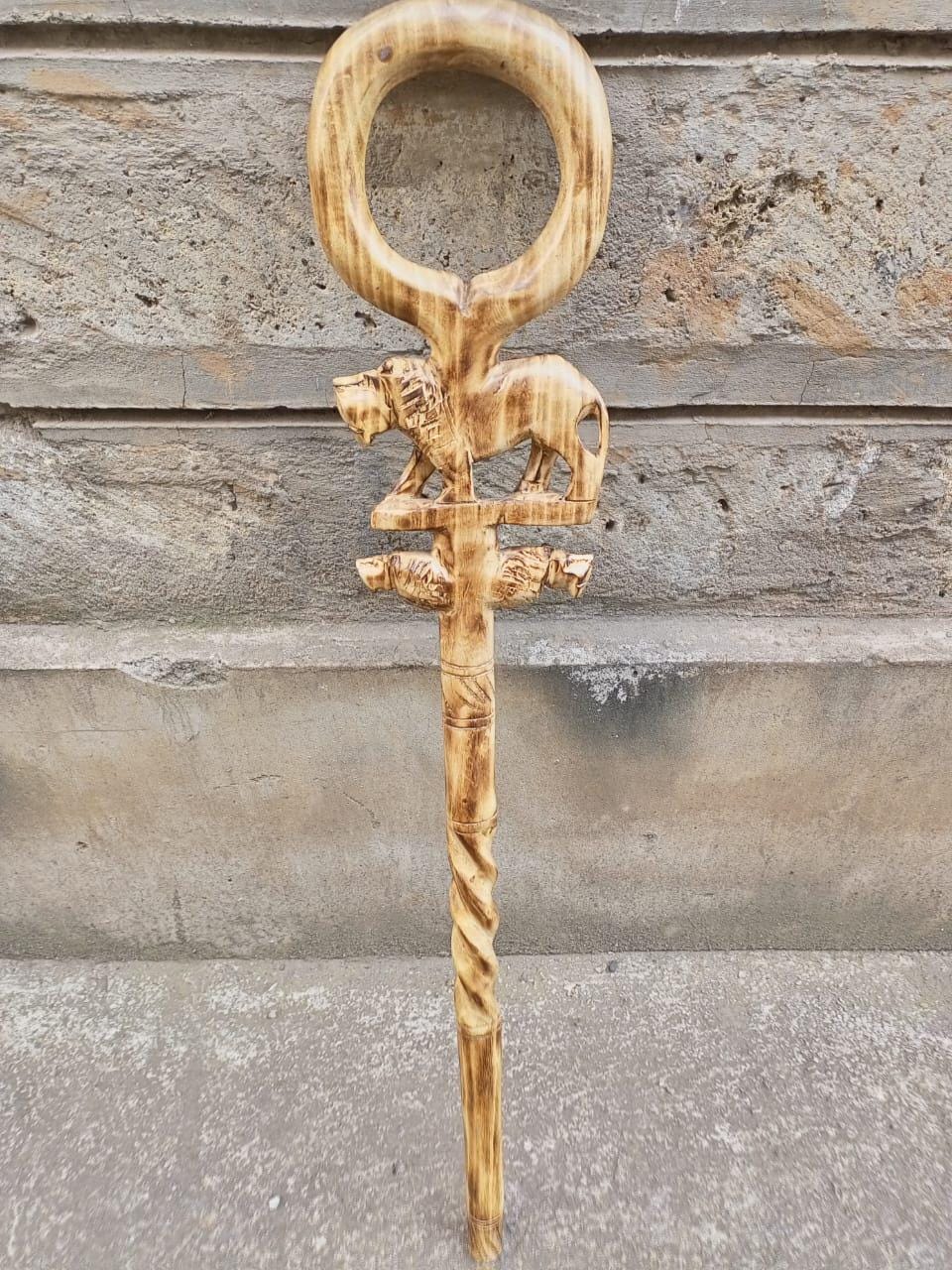 Handcrafted Wooden Walking Stick/Authentic Tribal Hiking Staff/Wooden Walking Cane/Unique Walking Cane Gift