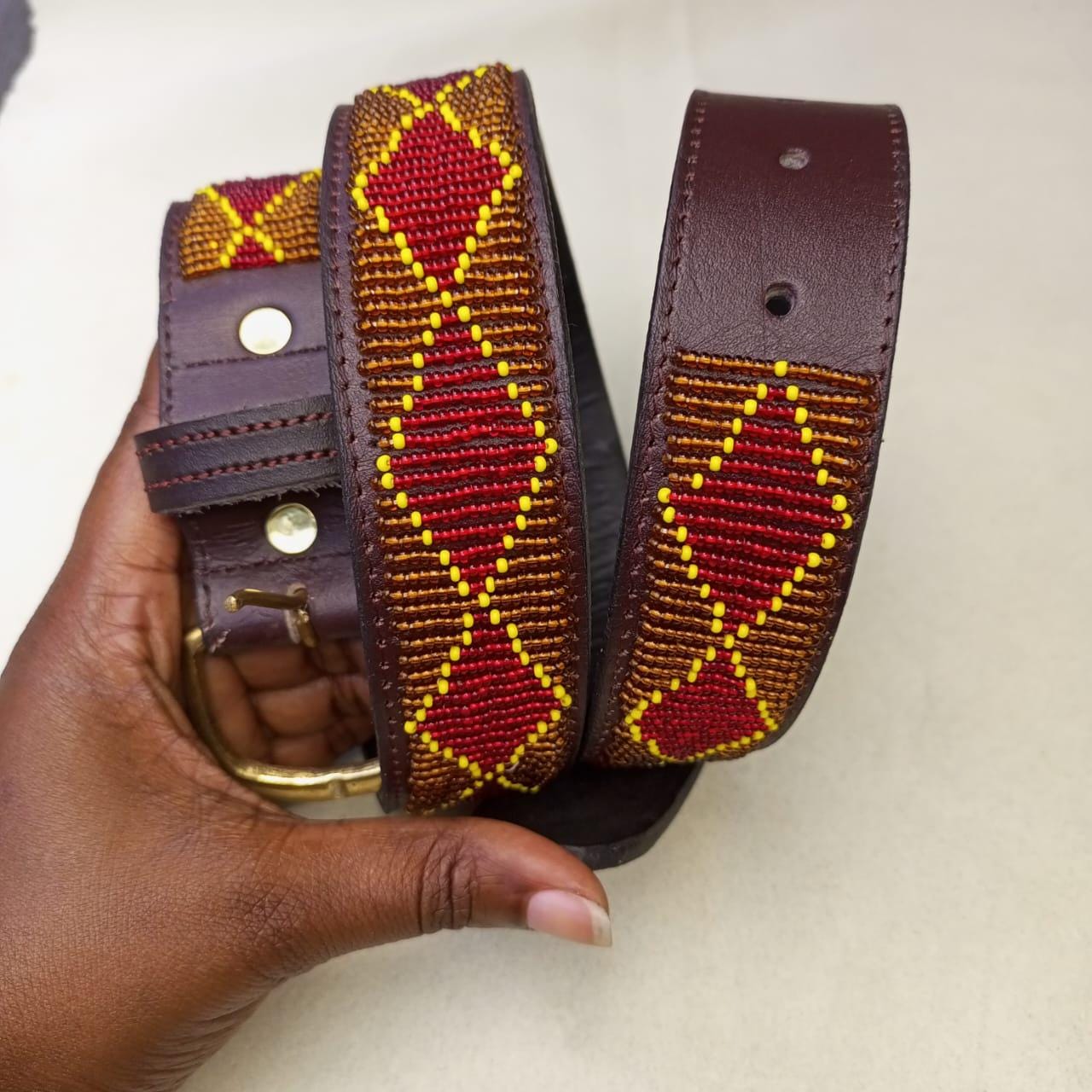 Maasai belt, Leather belt, Beaded belt, Handmade belt, Christmas gifts for loved ones African beaded belt, unisex belt, Casual belt, Boho
