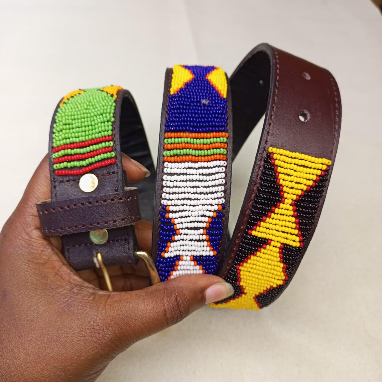 Maasai belt, Leather belt, Beaded belt, Handmade belt, Christmas gifts for loved ones African beaded belt, unisex belt, Casual belt, Boho