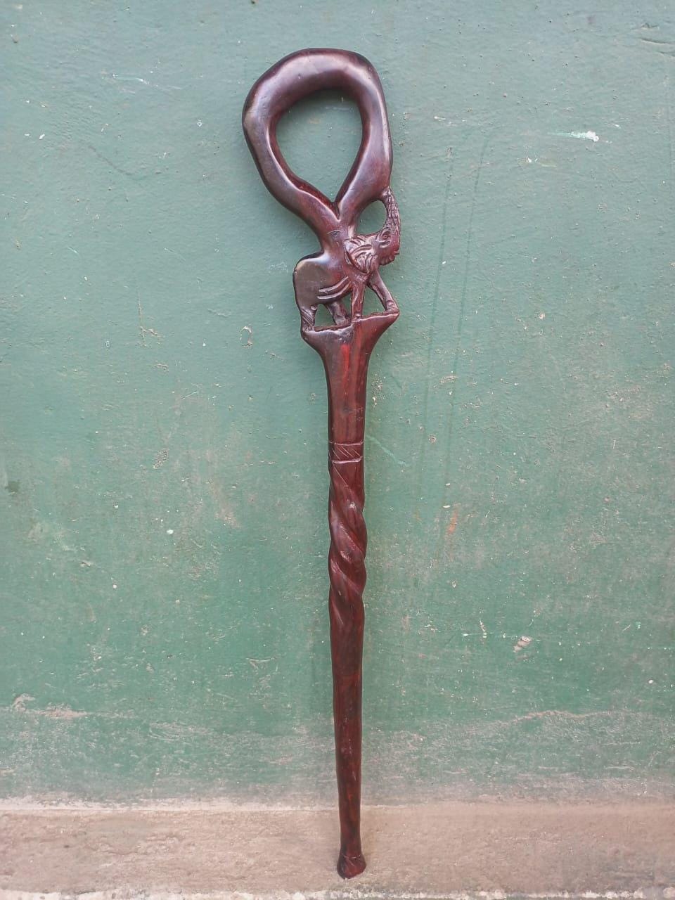 African wood Original Hiking Walking stick/Handmade Kenya Africa Ebony Hardwood Black UnisexCane/Hand designed Came/ Wooden walking stick