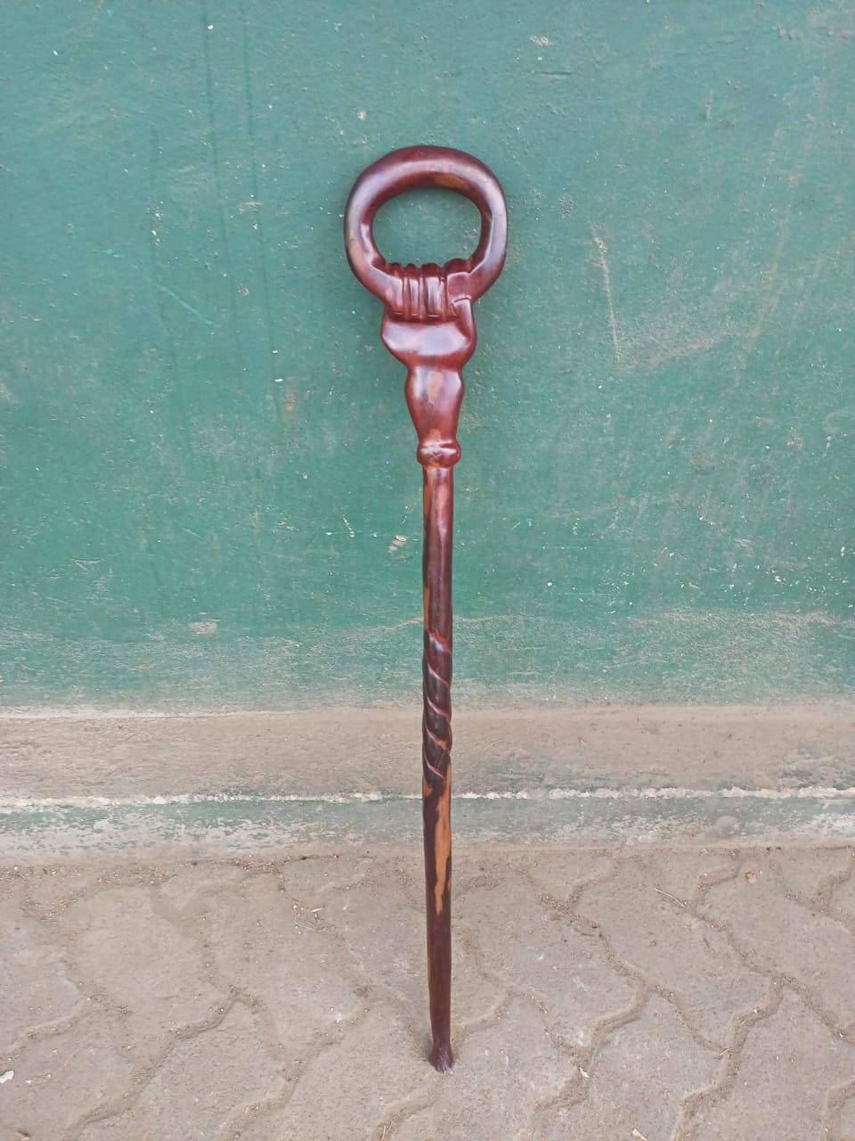 African wood Original Hiking Walking stick/Handmade Kenya Africa Ebony Hardwood Black UnisexCane/Hand designed Came/ Wooden walking stick