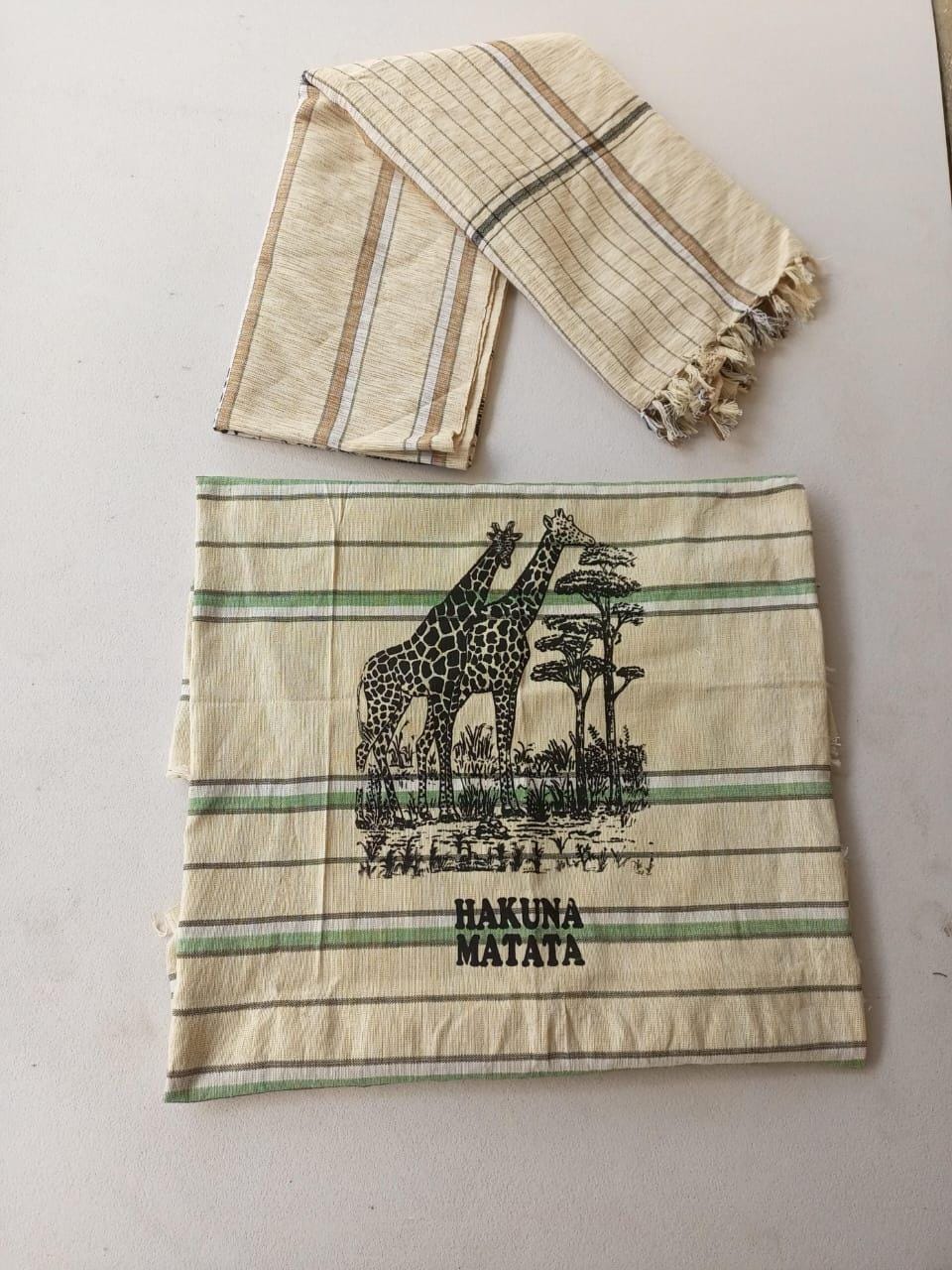 Hakuna Matata Authentic Kenyan Kikoy, Handwoven Wraps - Scarves & Beachwear, African Sarong, Beach Cover Up