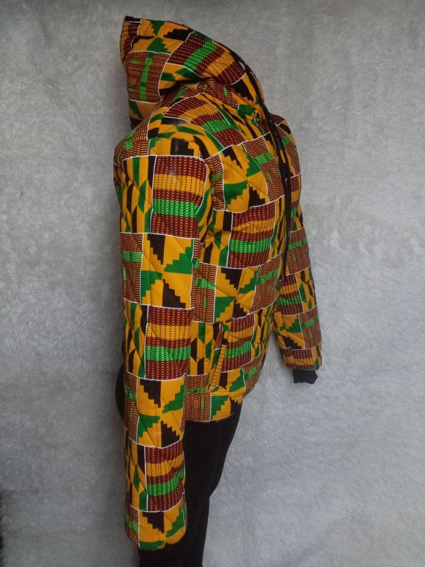 African unisex bomber jacket/Handmade Custom Winter Hood/Cozy, Warm Cold Weather jacket/ Custom Winter Hood jacket/Personalized Winter gift