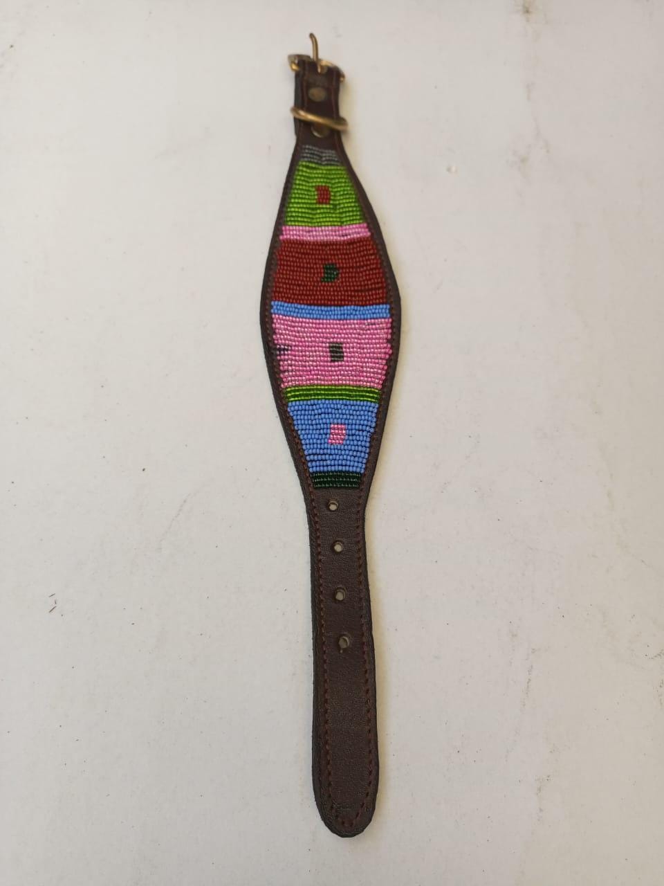 African Beaded Collar, Handmade Dog Collar , Maasai collar, Leather collar, Pet Gift, Christmas gift, Pet collar, Dog leash, Pet lead