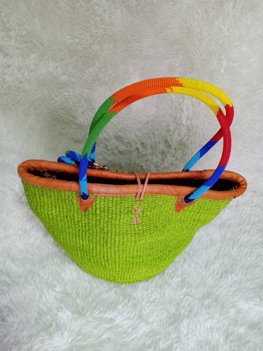 Handmade Woven Sisal Sling Bag - Boho Eco-Friendly Crossbody Bag | Sustainable Natural Fiber Purse | African Artisan Handcrafted Bag