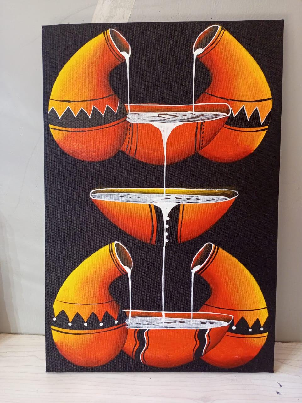 Handmade Canvas Wall Art | Festive Christmas Decor | Unique Gift for Holidays | Modern Boho Home Accent | Ready-to-Hang Painting