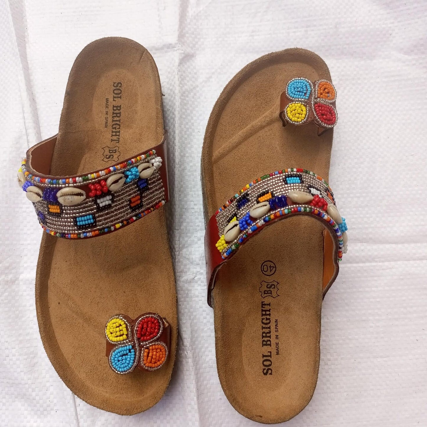 Handmade African Beaded Sandals/Authentic Maasai-Style Leather Flip-Flops Women/Boho Beach Sandals/Comfortable Summer Sandal African Gifts