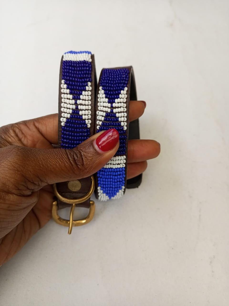 African Beaded Collar, Handmade Dog Collar , Maasai collar, Leather collar, Pet Gift, Christmas gift, Pet collar, Dog leash, Pet lead