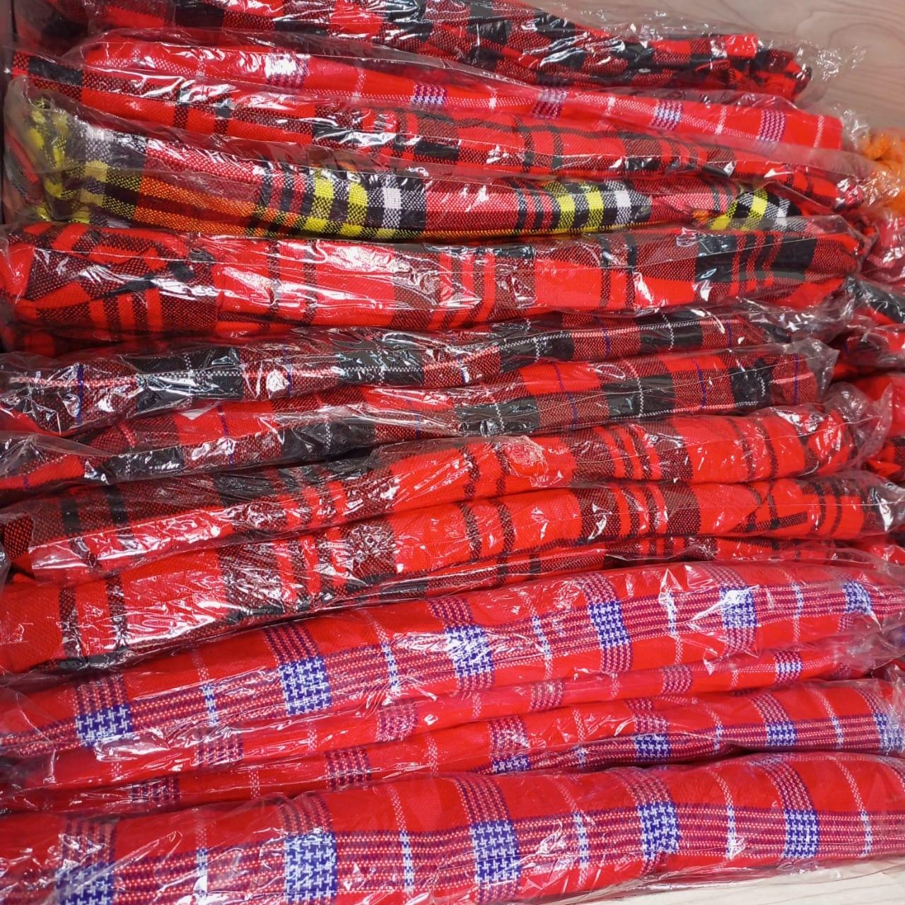 Authentic Maasai Shuka Blanket - Traditional African Tribal Wrap, Red Plaid Safari Blanket for Home Décor or Outdoor Adventures wholesale
