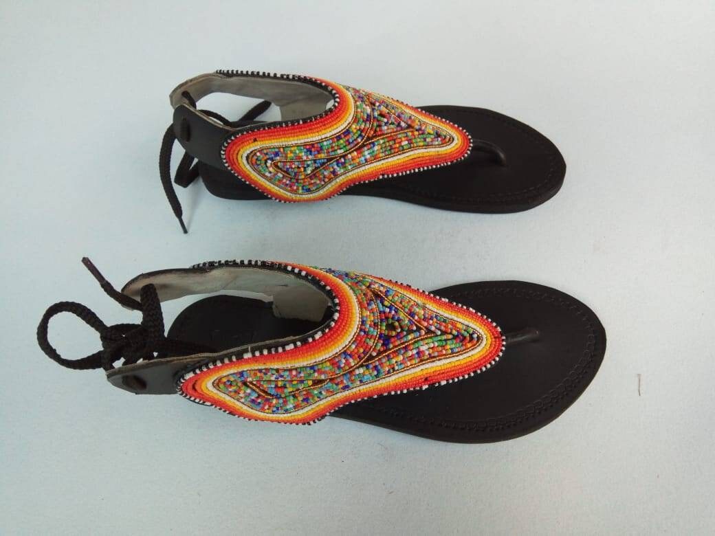 CUSTOMIZED African beaded sandals, summer sandals, Christmas gift for her,mom gift,beach sandals, leather sandals.