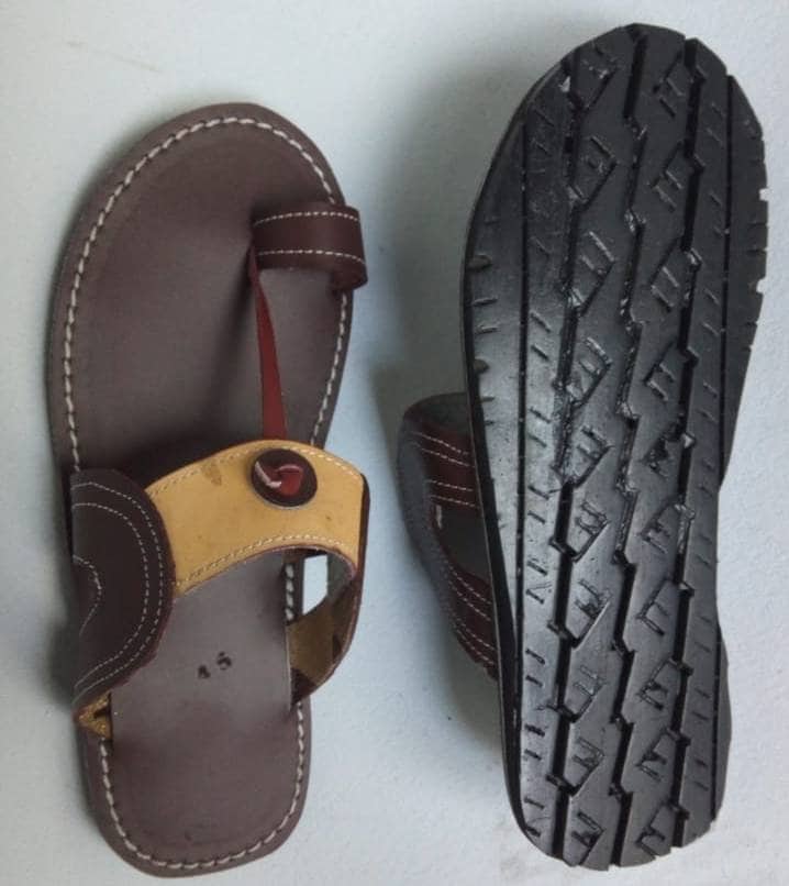 Handmade African Men's Sandals/Genuine Leather Beaded Flip-Flops/Comfortable Summer Sandals for Men/African Shoes/Unique Gift for Him