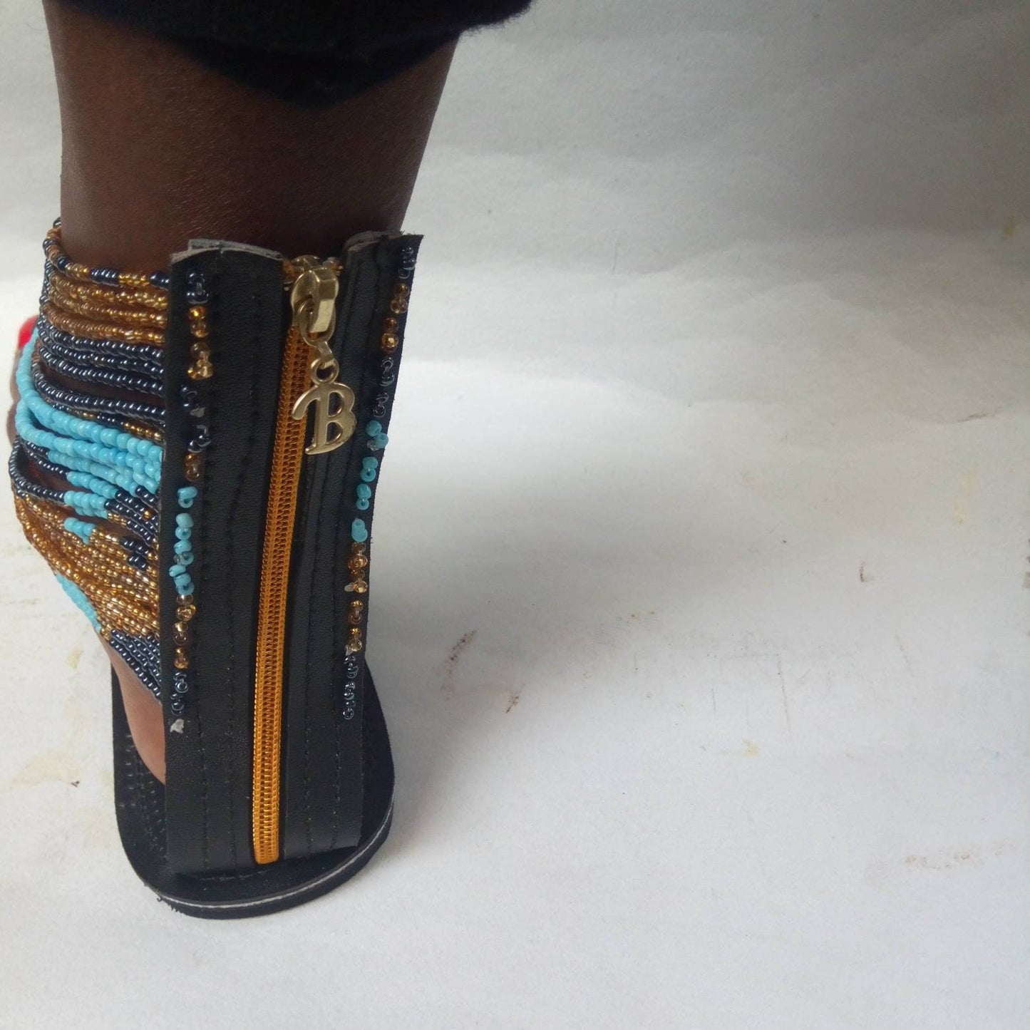 Handmade African Beaded Sandals/Authentic Maasai-Style Leather Flip-Flops Women/Boho Beach Sandals/Comfortable Summer Sandal African Gifts