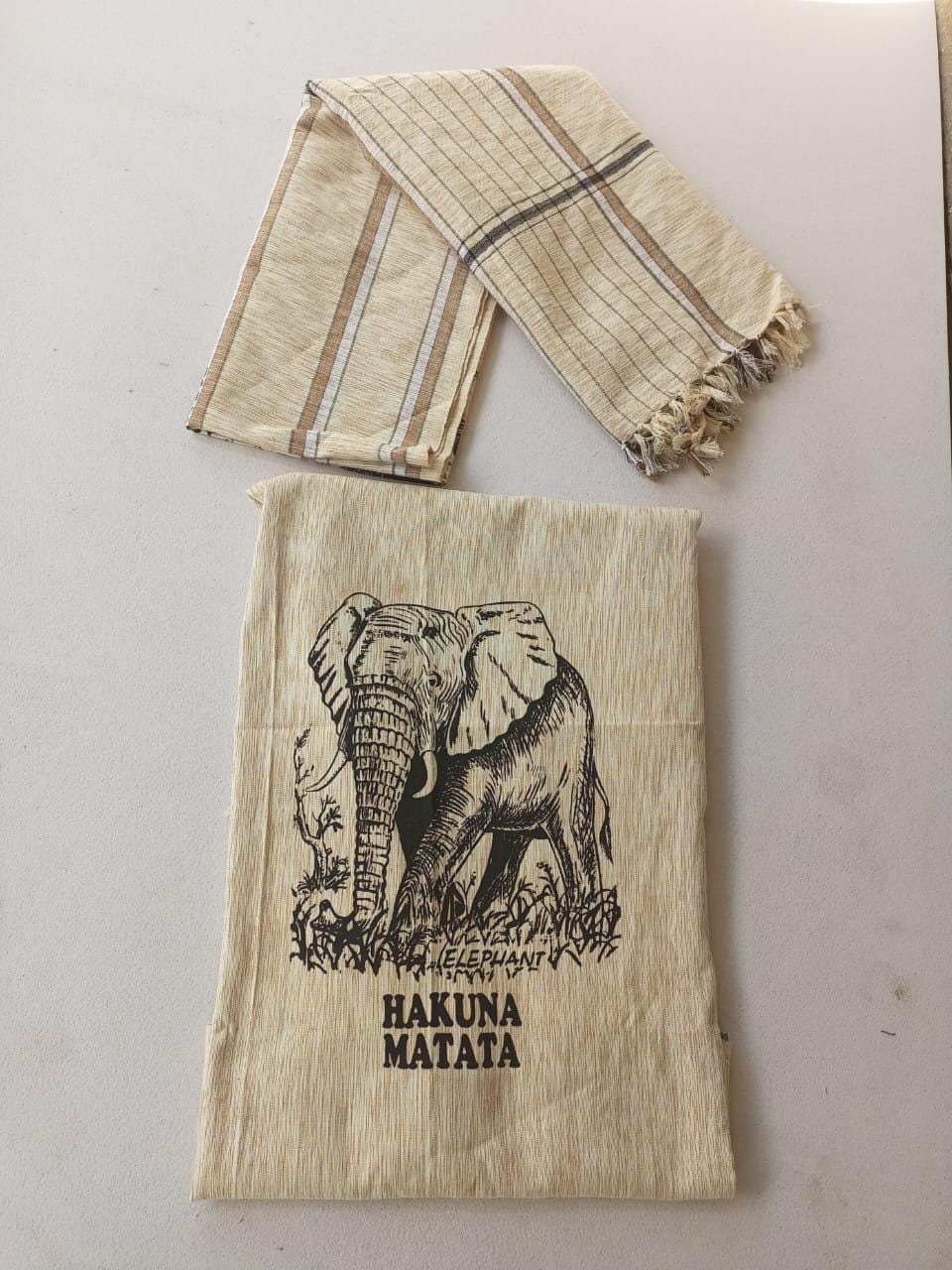Hakuna Matata Authentic Kenyan Kikoy, Handwoven Wraps - Scarves & Beachwear, African Sarong, Beach Cover Up