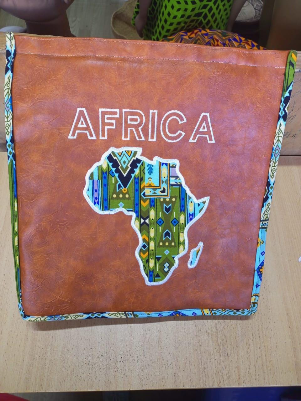 African Leather Tote bag, handcrafted laptop bag,Black woman modern African tote bag, Stylish tote bag, Brown girl bag, travel bag.