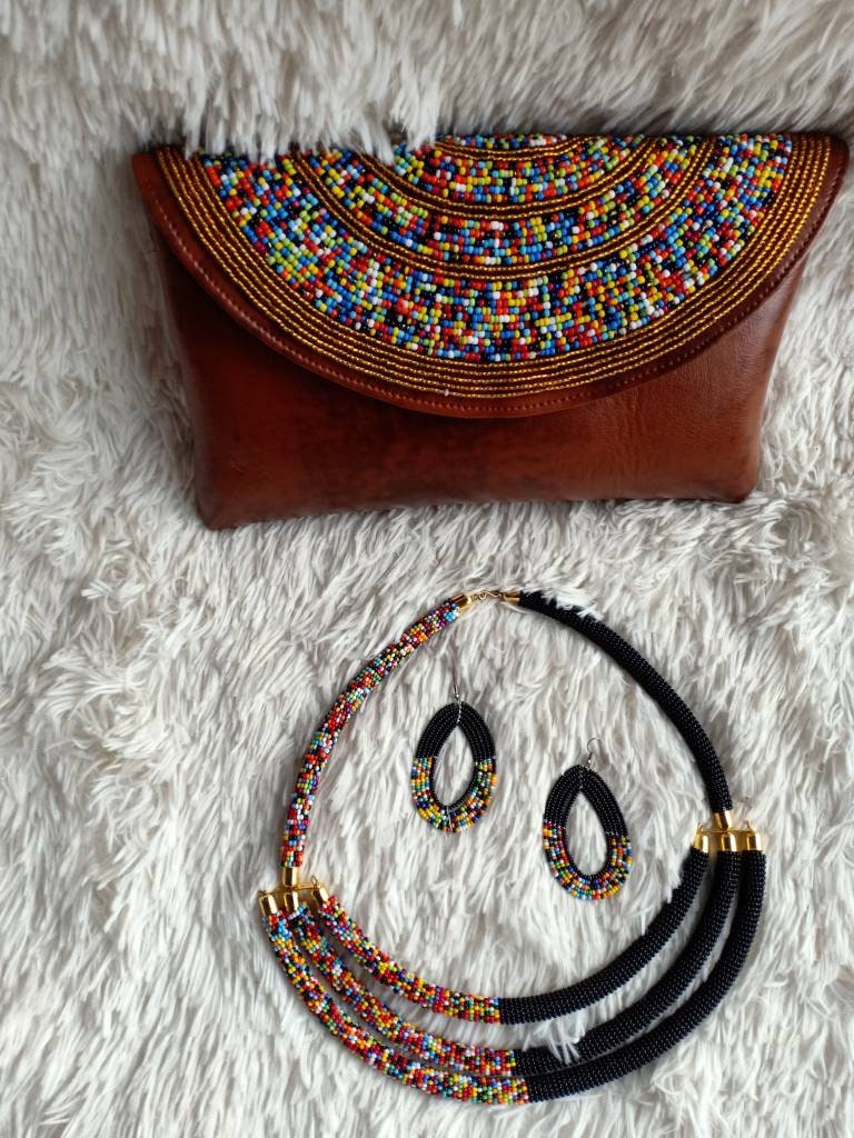 Boho Statement Jewelry/Colorful Seed Bead Necklace/Layered Necklace for Women/Gift for Her/Handmade Beaded Necklace/gift for women