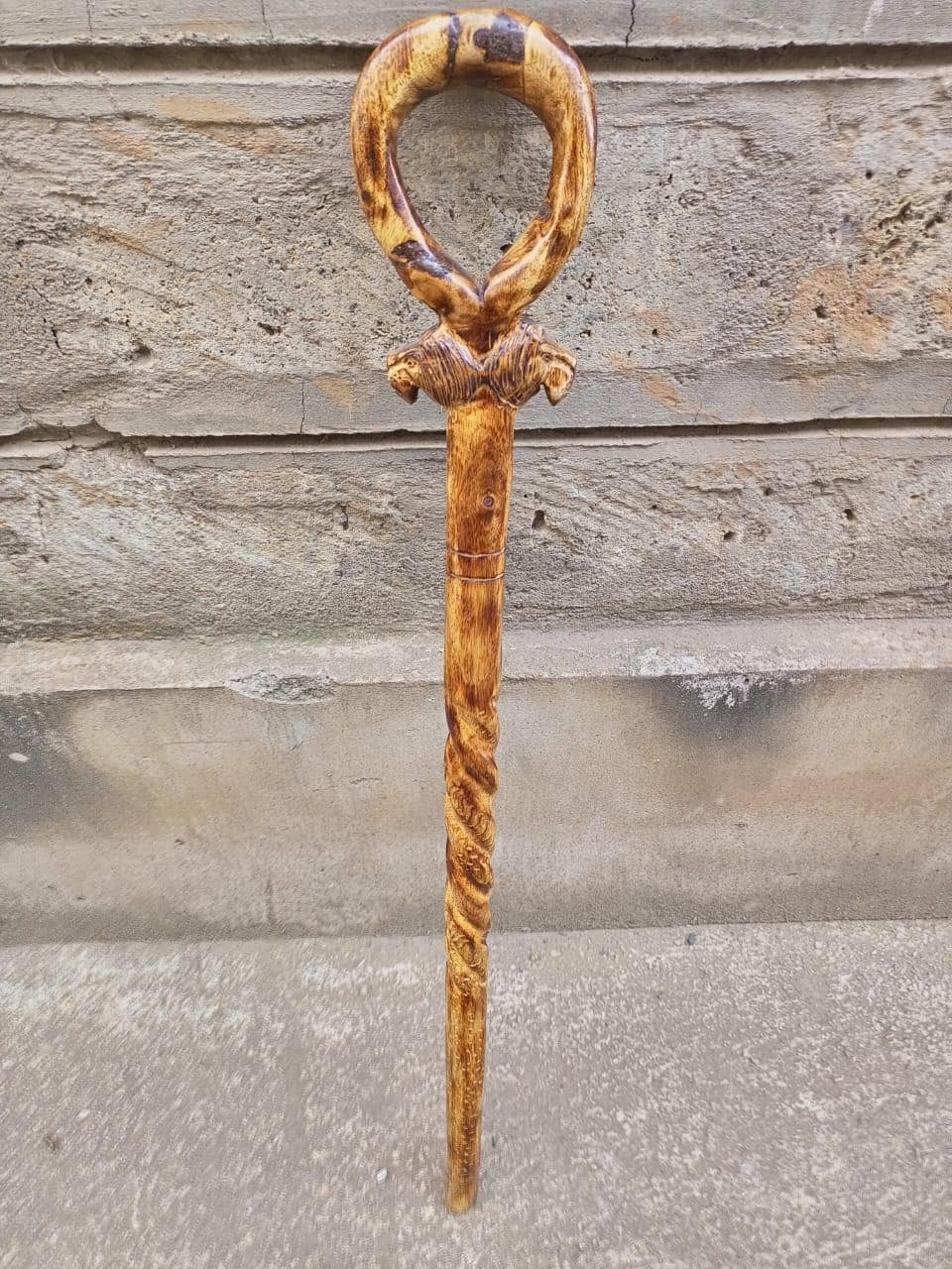 African wood Original Hiking Walking Stick Cane Handmade Kenya Africa 1 Piece Rosewood Hardwood hand red walking stick