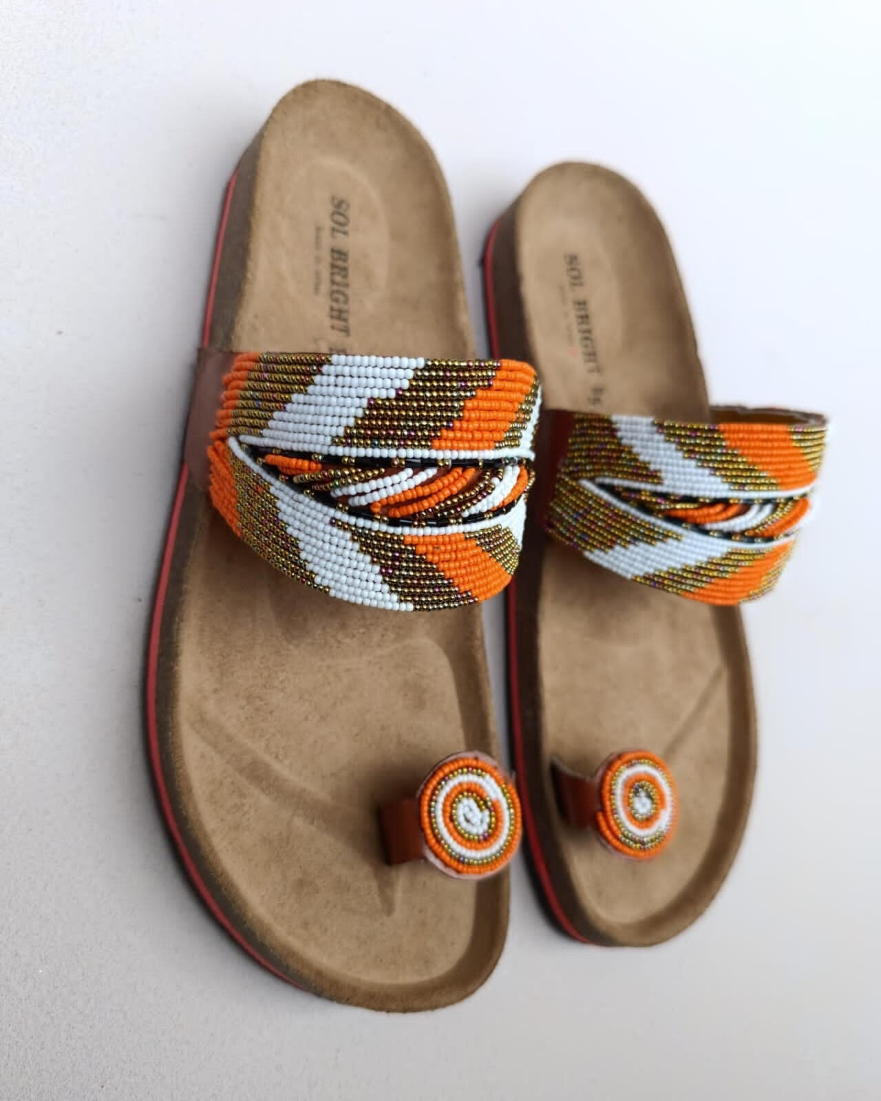 Handmade African Beaded Sandals/Authentic Maasai-Style Leather Flip-Flops Women/Boho Beach Sandals/Comfortable Summer Sandal African Gifts