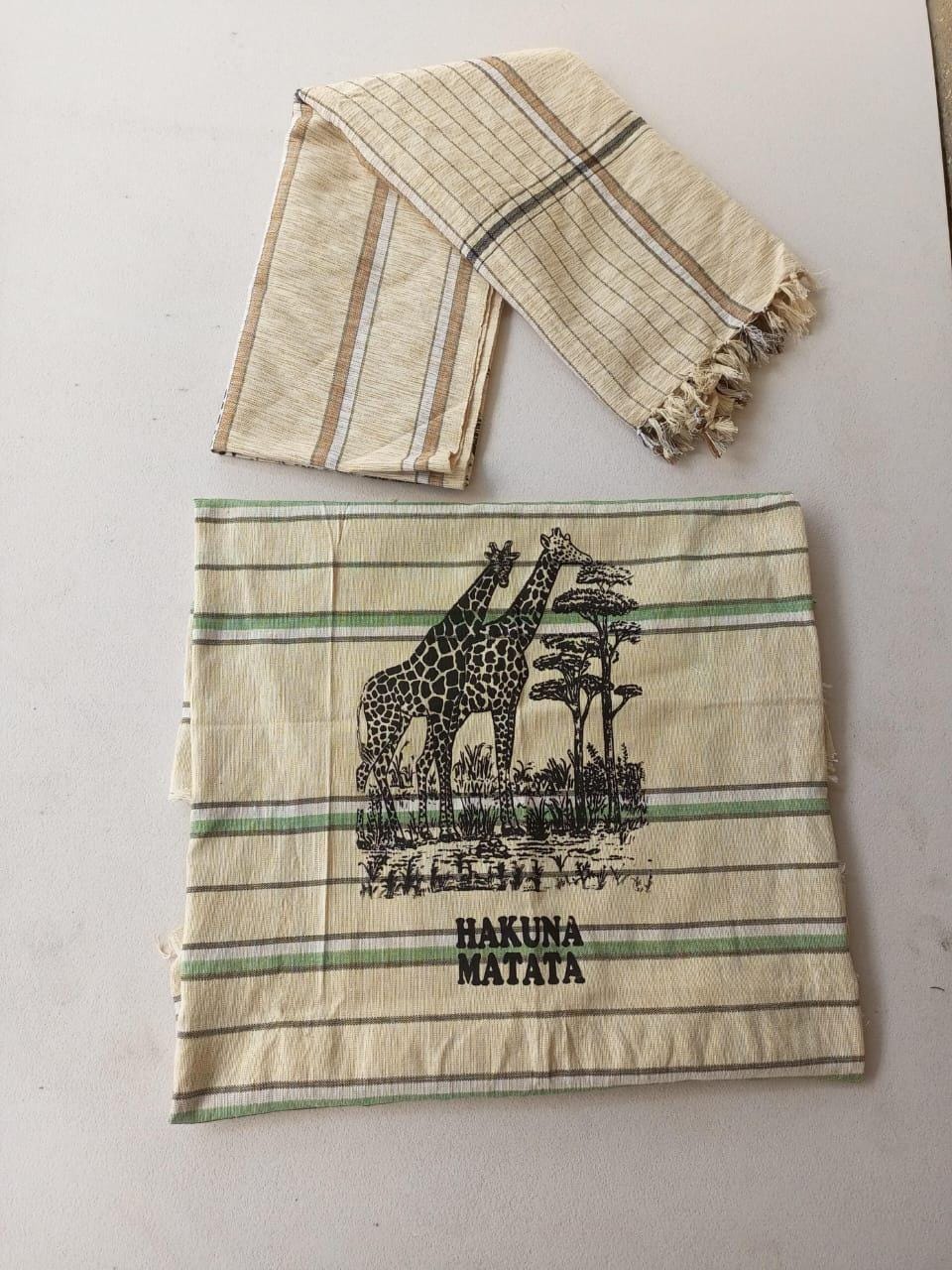 Hakuna Matata Authentic Kenyan Kikoy, Handwoven Wraps - Scarves & Beachwear, African Sarong, Beach Cover Up