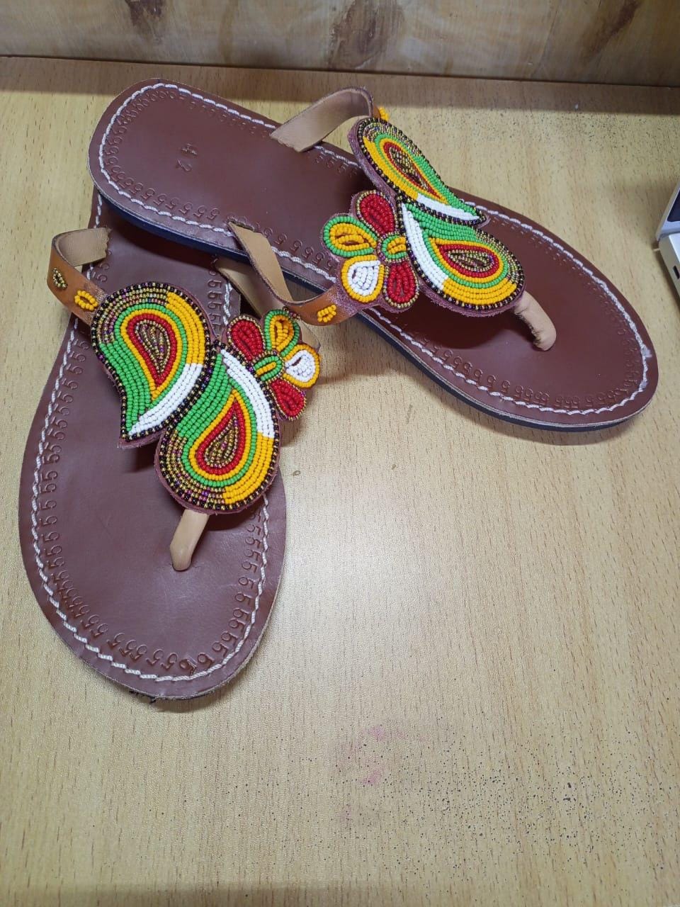 CUSTOMIZED African beaded sandals, summer sandals, Christmas gift for her,mom gift,beach sandals, leather sandals,
