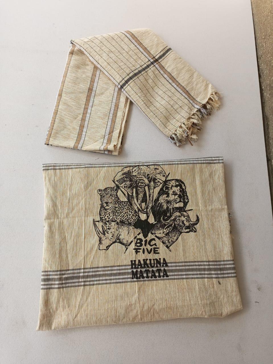 Hakuna Matata Authentic Kenyan Kikoy, Handwoven Wraps - Scarves & Beachwear, African Sarong, Beach Cover Up