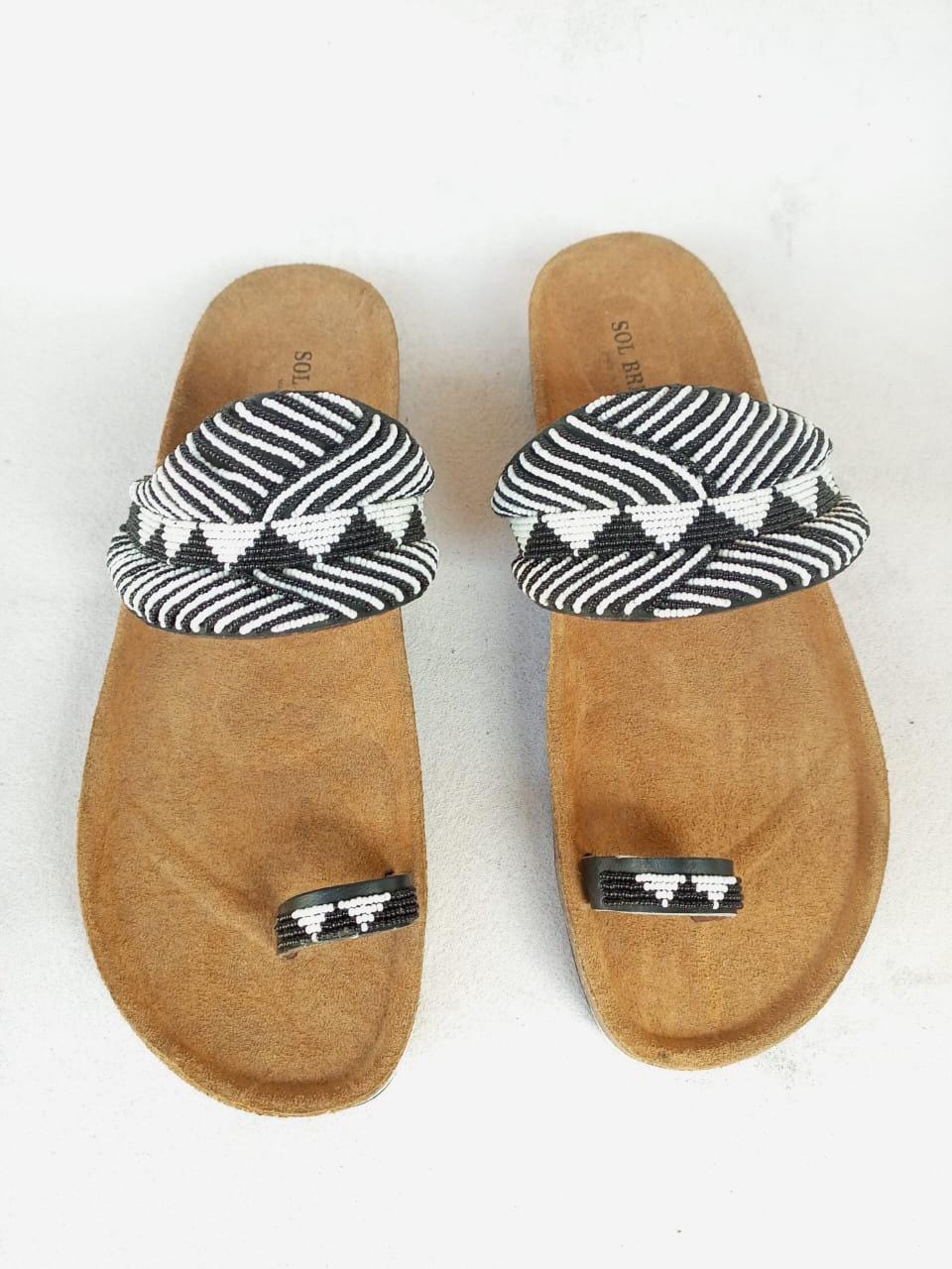 Handmade African Beaded Sandals/Authentic Maasai-Style Leather Flip-Flops Women/Boho Beach Sandals/Comfortable Summer Sandal African Gifts